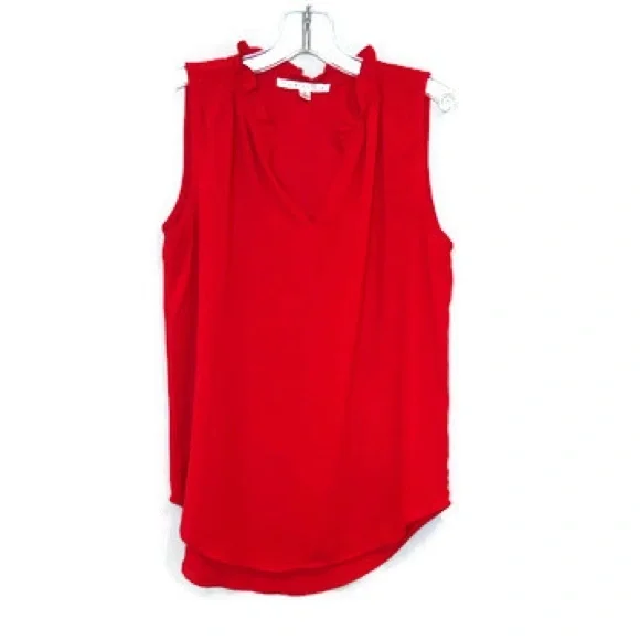 Violet & Claire Vibrant Red Sleeveless Blouse - Picture 5 of 5